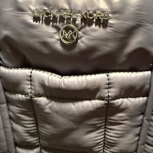 Michael Kors Metallic Gray Quilted Jacket